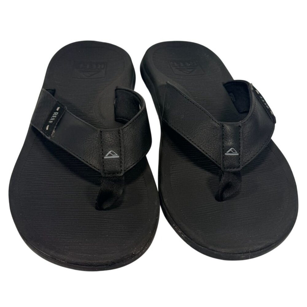 Reef Black Santa Anna Mens Flip Flops Sandals Size 9 Beach Casual Shoes - Picture 2 of 10